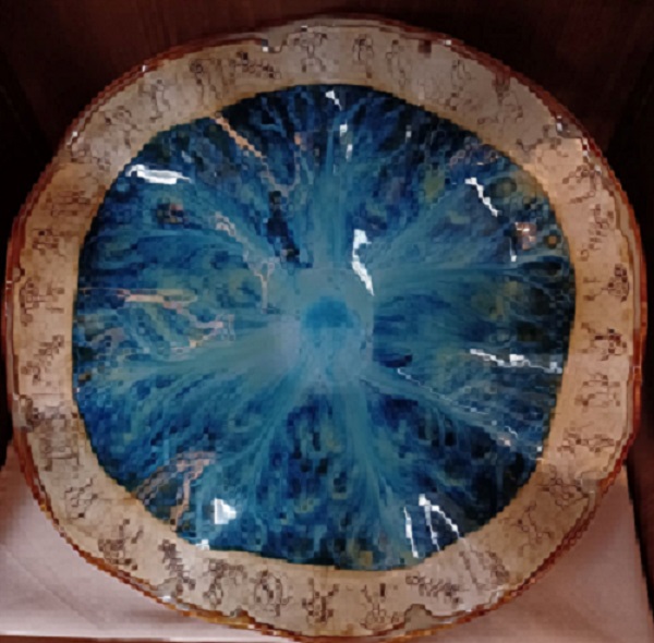 "Blue Petroglyph Bowl" by Kaoli Granas